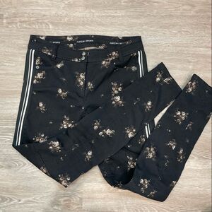 Marc Cain Floral Print Jeans Side Stripes Stretch Skinny Leggings Pants Treasure